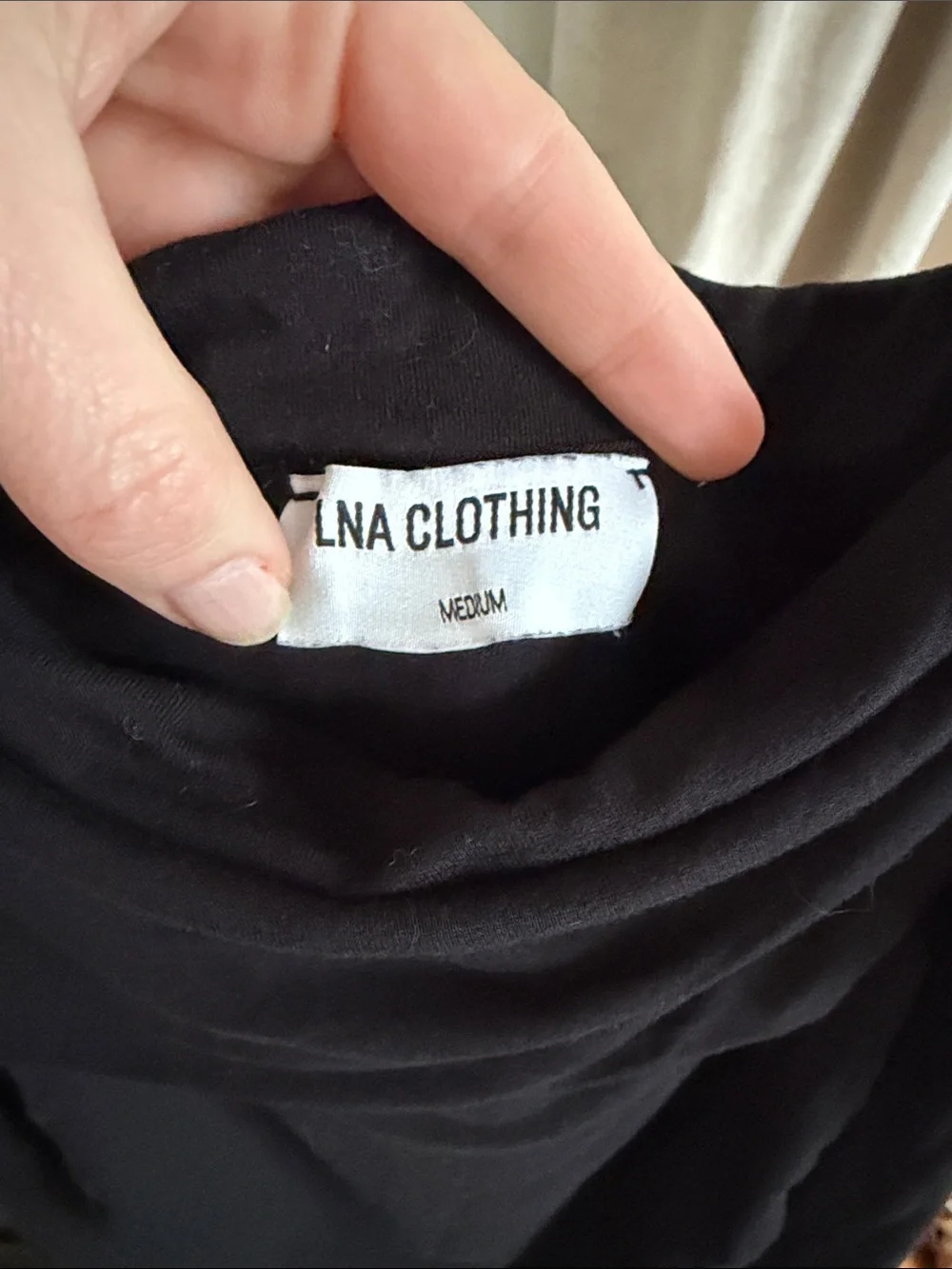 LNA Clothing Off-The-Shoulder Long Sleeve Top in Black - Picture 4 of 5